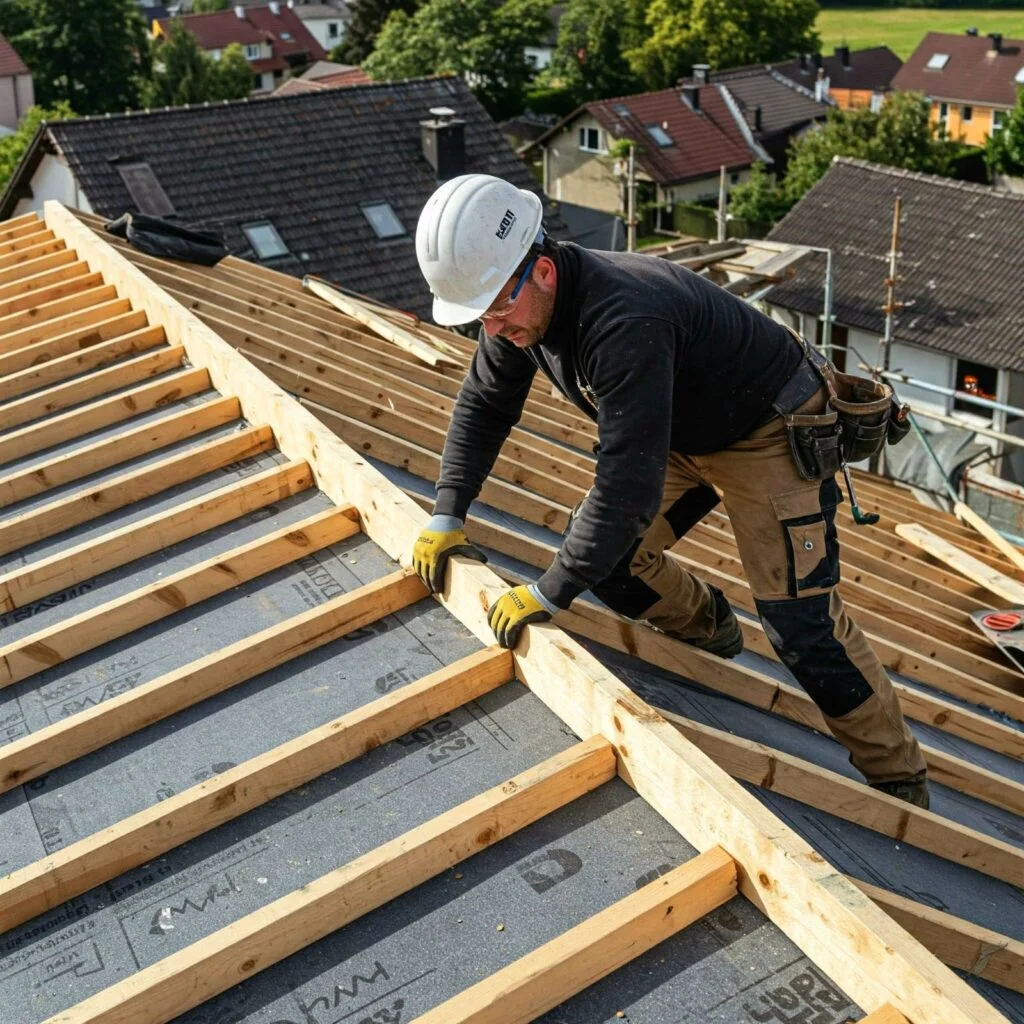 Dachdecker bei der Arbeit – ruhrfirst-dachtechnik